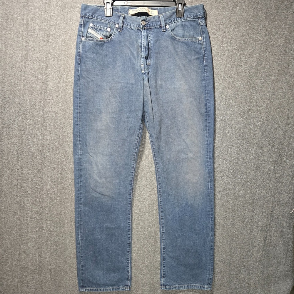 Diesel jeans Men's 36 Fits 34x33 Blue Kutler Whisker Faded Vinatge y2k Dark